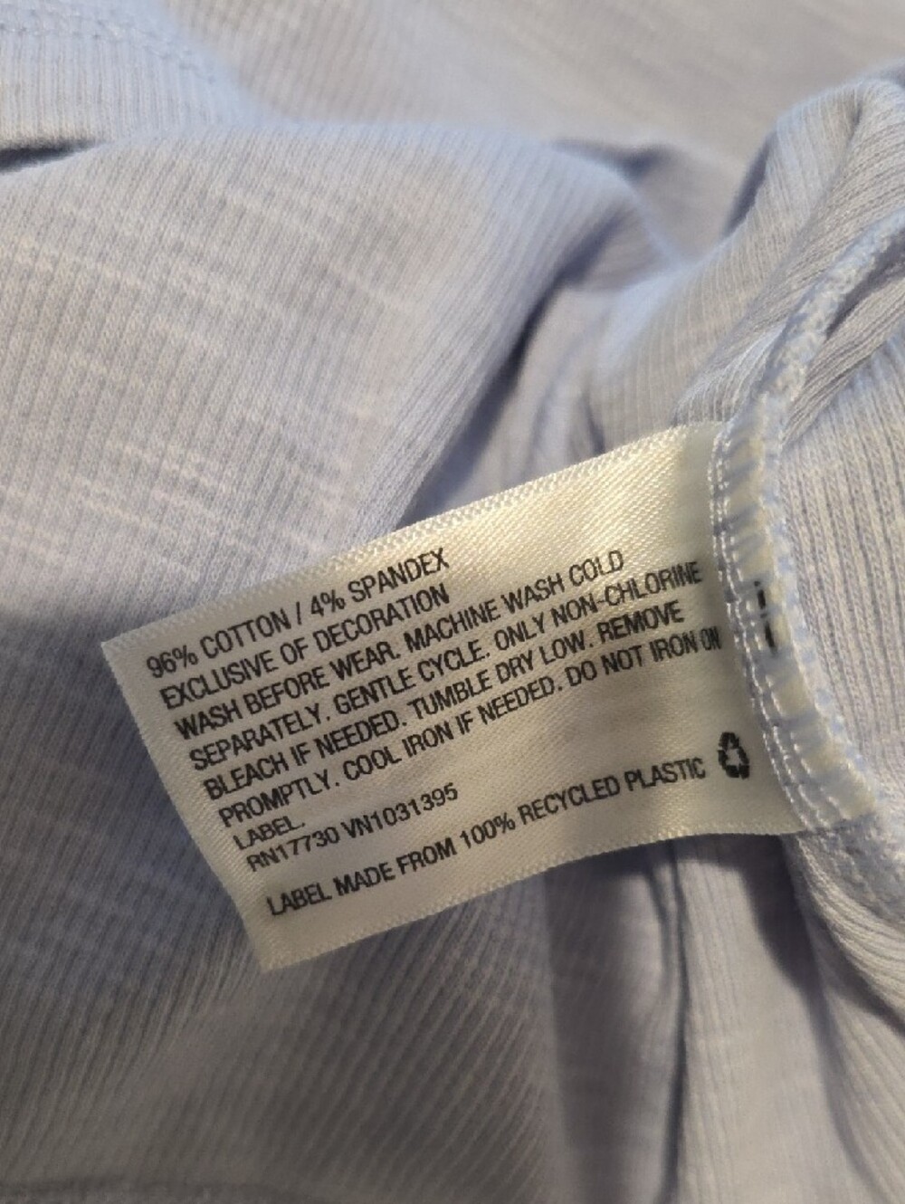Avenue Road Ribbed Long-Sleeve Crewneck Top - Pale Blue - Picture 5 of 5
